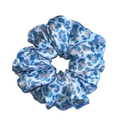Bamba Satín Animal Print Azul Celeste Hecha a Mano