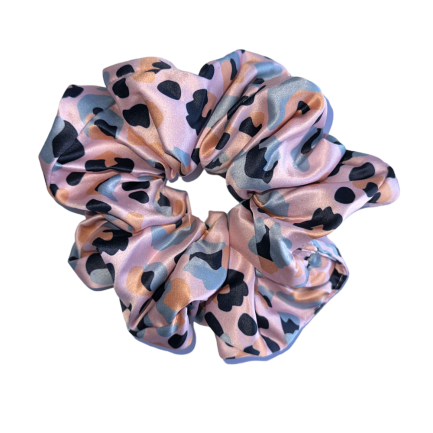 Bamba Satín Animal Print Rosa Salmon Hecha a Mano