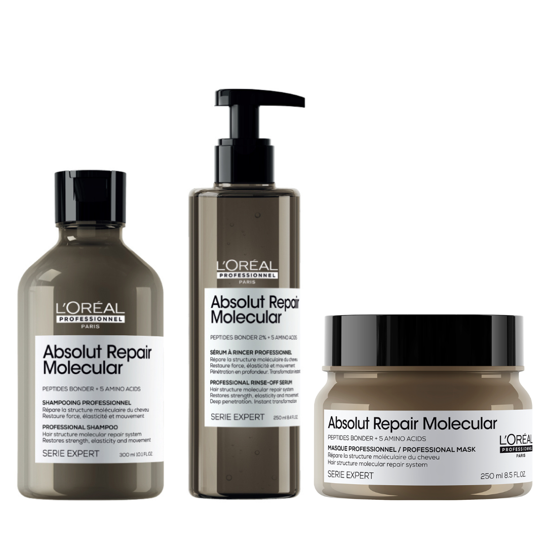 Shampoo_mascarilla_serum_repair_molecular_reparacion_reconstruye_loreal_serie_expert_john navas_nuevo_aminoacios_hidratación_nueva foto