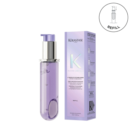 Repuesto Aceite Termo Protector, Hidratante y Fortalecedor para Cabello Rubio Decolorado Kerastase L´Huile Cicagloss 75ml