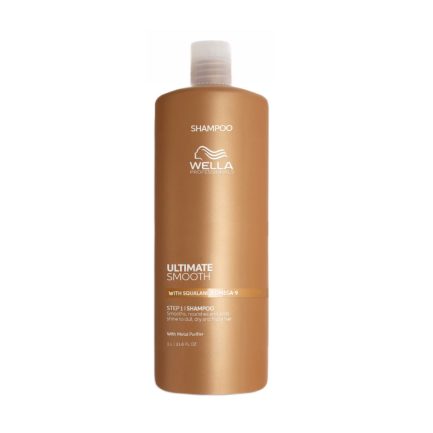 Shampoo Nutritivo y Suavizante para Cabello Seco, Indisciplinado y sin Brillo Wella Ultimate Smooth 1000ml (Paso 1)